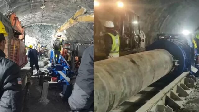 Uttarkashi Tunnel Collapse: NDRF team enters tunnel to save 41 trapped workers with ambulances on standby Uttarkashi Tunnel Collapse: NDRF team enters tunnel to save 41 trapped workers with ambulances on standby
