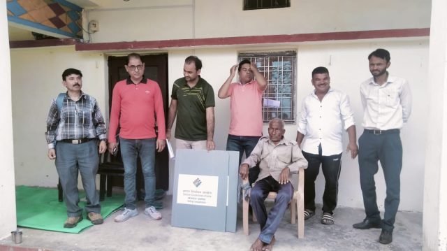 Voting was done by the polling officials deployed for home voting by going door to door