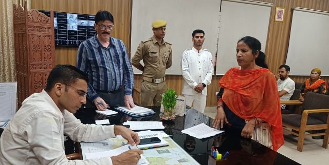 DM Basnal is listening to the problems of the people in his office room every day