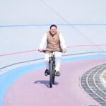 38th National Games CM Dhami congratulated the cycling medal winners by presenting medals at the Sports Stadium Velodrome in Rudrapur