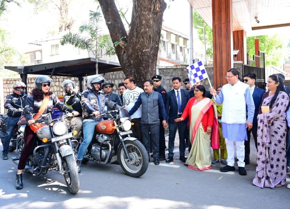 CM Dhami flagged off bike rally for drug free Uttarakhand