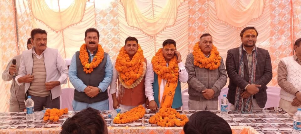Grand welcome of BJP District President Mahesh Nayal and Mayor Ajay Verma
