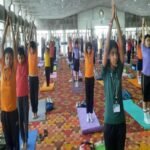Yoga practice took place in Premnagar Ashram premises, message given to stay healthy by doing regular yoga