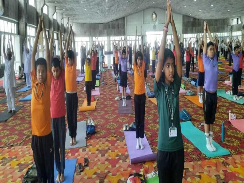 Yoga practice took place in Premnagar Ashram premises, message given to stay healthy by doing regular yoga
