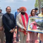 The Governor meditated after offering prayers at Kasar Devi temple