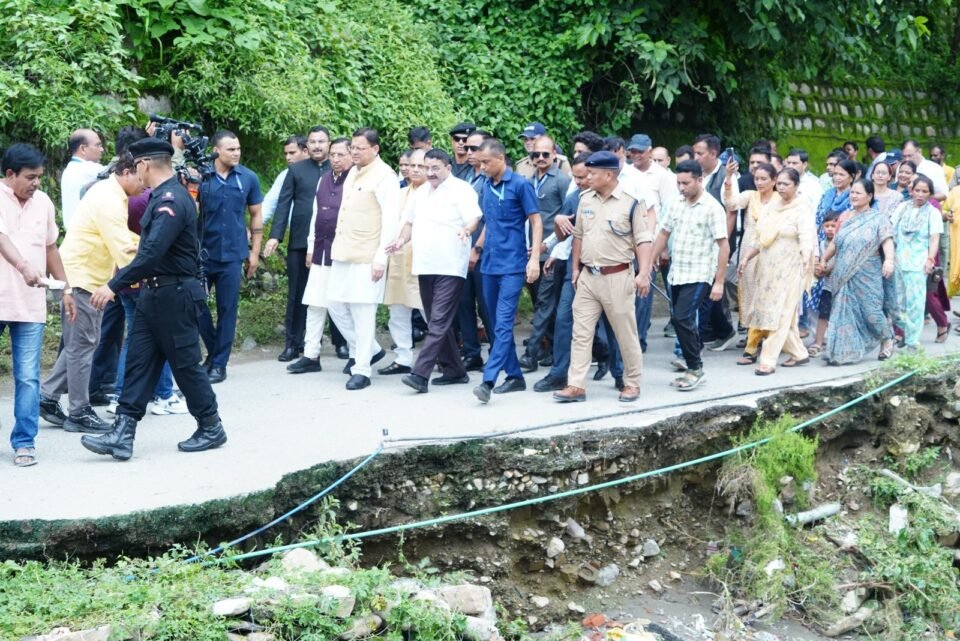 CM Dhami did a field inspection of the areas affected by heavy rains in Raipur region.