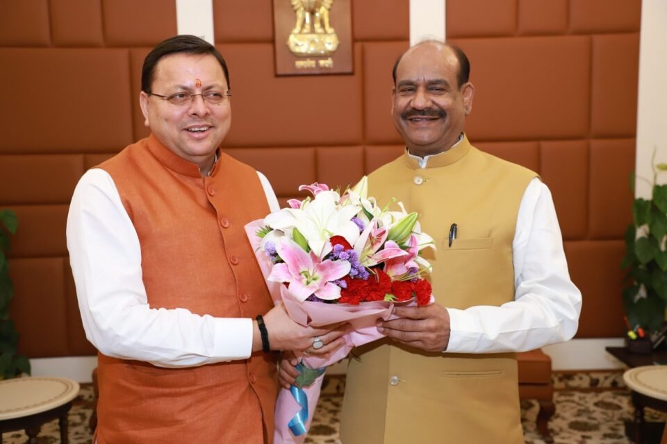Chief Minister Dhami made a courtesy call on Lok Sabha Speaker Om Birla