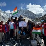 People of India and Nepal celebrated Independence Day at Everest Base Camp in the Himalayas.