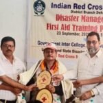 Blood Donor Shiromani Dr. Anil Verma honored at Red Cross Disaster Management Camp