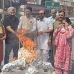 Congress burns effigies of government over paper leak