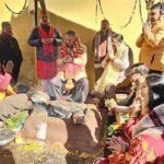 Minister Ganesh Joshi performed puja at Badrinath Dham with his family.