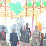 On the occasion of the 77th Republic Day, District In-charge Minister Ganesh Joshi hoisted the national flag at the Police Lines in Rudrapur.