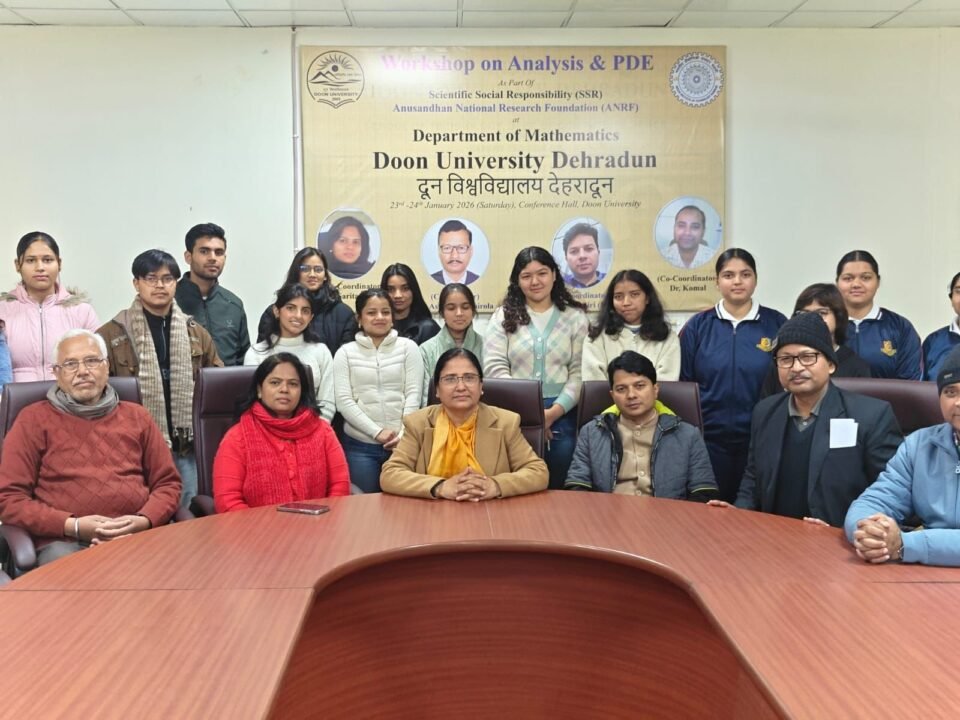 The National Research Foundation organized a two-day workshop on 'Analysis and PDEs' at Doon University.