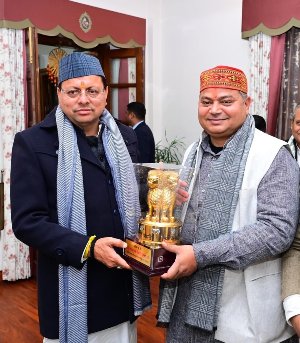 Union Minister of State Dr. Raj Bhushan Choudhary paid a courtesy call on Chief Minister Dhami.