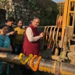 Cabinet Minister Ganesh Joshi inaugurating and laying the foundation stone of development projects in Dehradun.