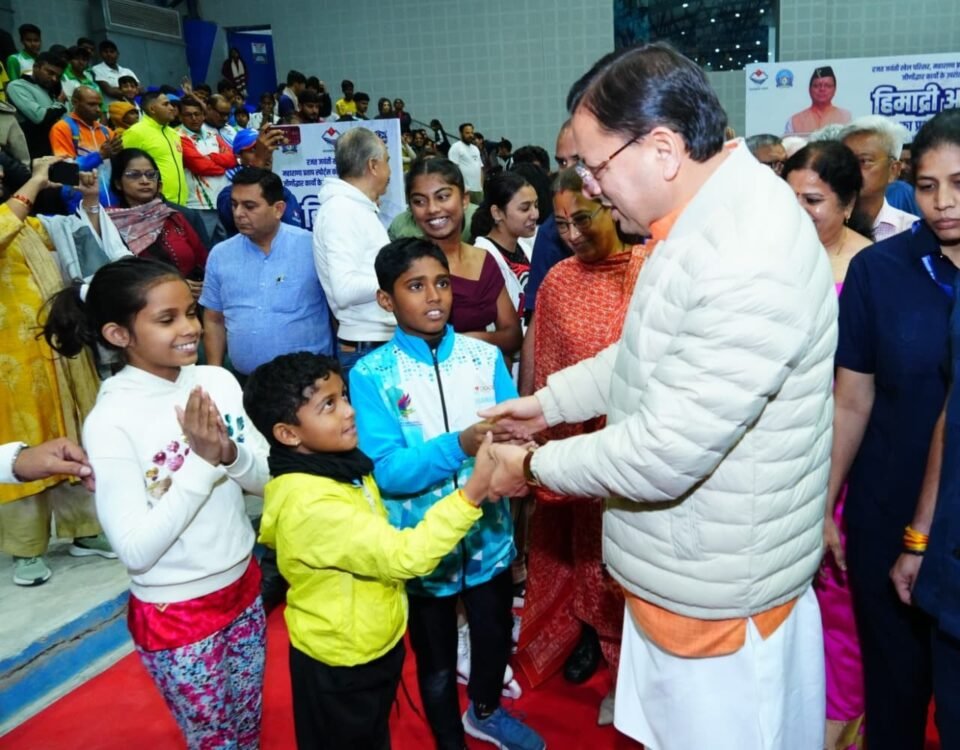 Chief Minister Dhami Attends Himadri Ice Rink's First Anniversary Event