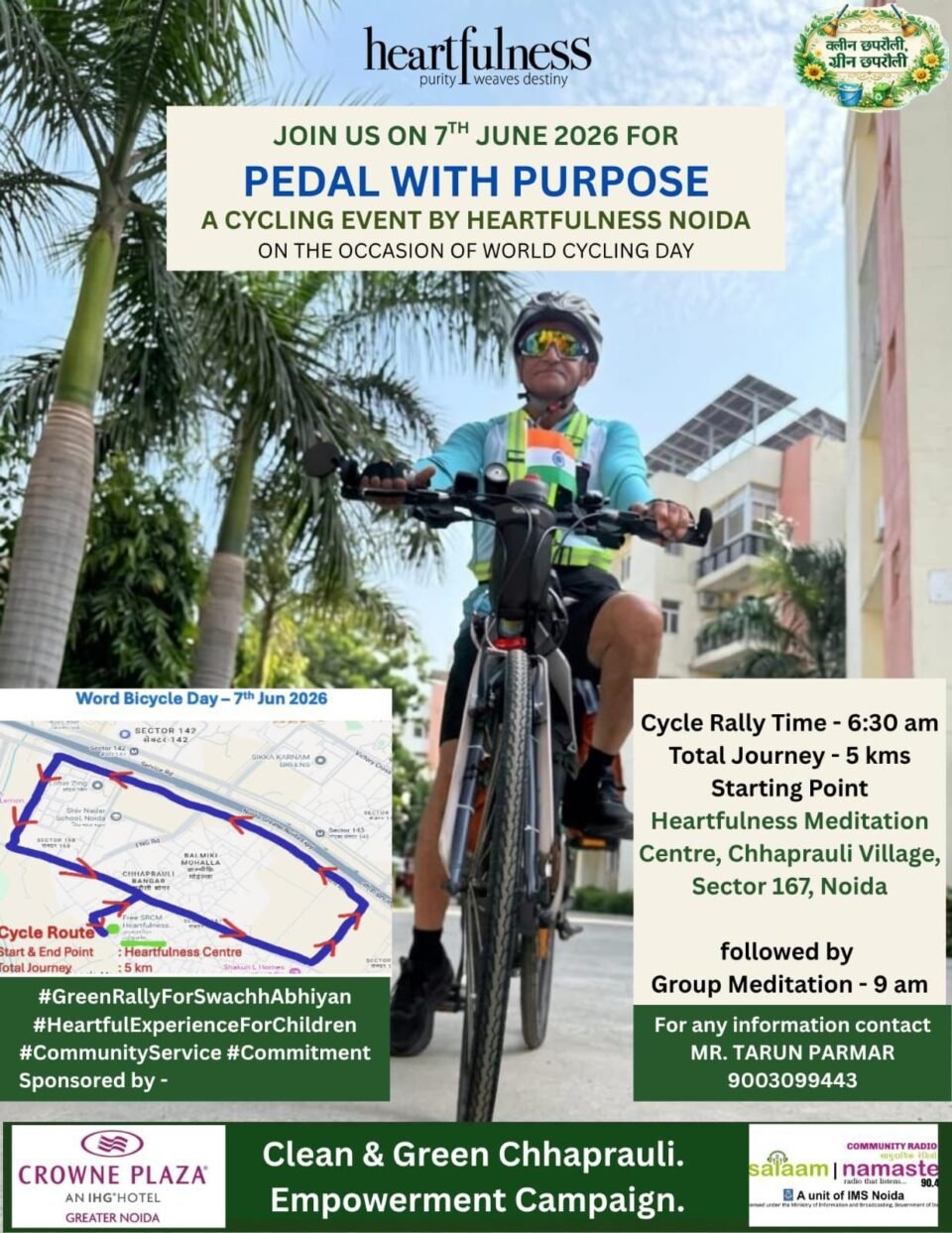Cycle with a Purpose A Heartfulness-led initiative to promote environmental awareness and community service among schoolchildren.