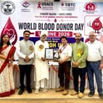 Dr. Ansari, Dr. Anil Verma, Kalpana Bisht, Mohan Khatri, Yogesh Agarwal, and Vikas Kumar felicitated.