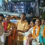 A group of 40 pilgrims departed from Almora for a special free train journey as part of the Somnath Swabhiman Parv.