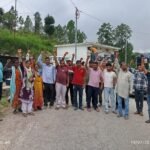 Demand for the resignation of Union Education Minister Dharmendra Pradhan over the paper leak incidents in various competitive examinations in Bajarkhoda, Salt.