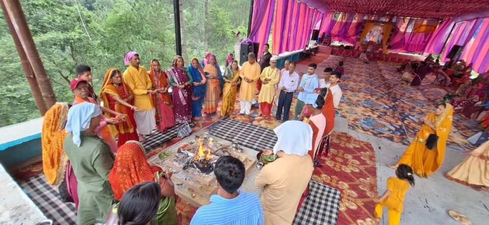 Padma Purana Katha concluded with Yagya, Havan, Cow Donation, Kanya Poojan and Bhandara.