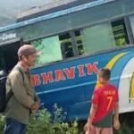 Passenger bus goes out of control on the Karnaprayag-Chaukhutia-Ramnagar motor road.