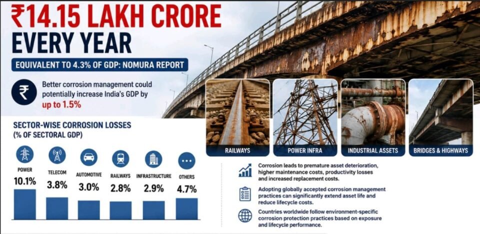 Nomura Report Conflict costs India ₹14.15 lakh crore annually, equivalent to 4.3% of the country's GDP.
