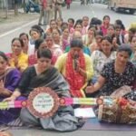 The Congress staged a protest, playing the dholak, to demand justice for Ankita Bhandari.