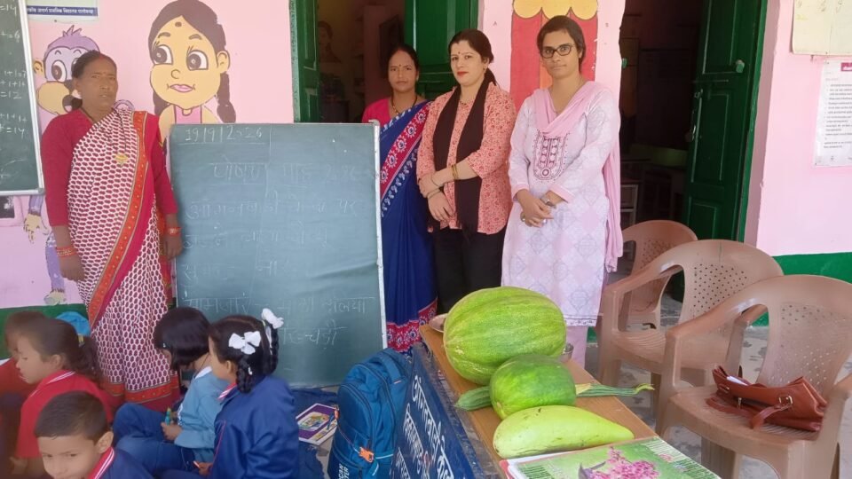 Message of local nutritious food and balanced nutrition at Anganwadi Center Daula under Nutrition Month