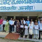 Voting concluded peacefully at Dr. Pratap Bisht Government College, Bhikiasain; Tania Mathpal was elected President, and the newly elected office-bearers were administered the oath of office.