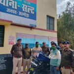 A joint team of Salt Police and SOG arrested two drug smugglers and seized a motorcycle along with ganja.