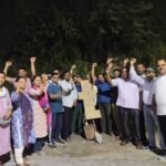 Employees and teachers staged a protest and burned an effigy of the NPS.