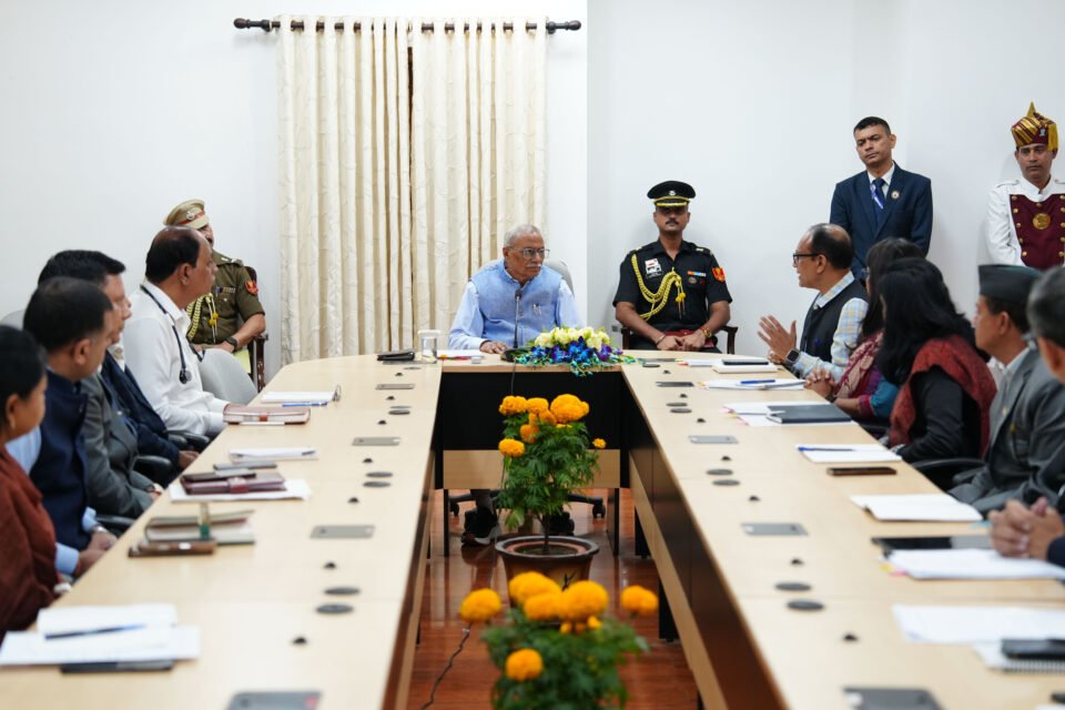 The Governor held a meeting with officials at Lok Bhawan.